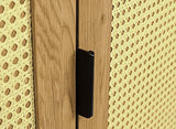 Deco In Paris Armoire penderie 2 Portes 1 tiroir en Bois métal et cannage TULLIO 80x56x172