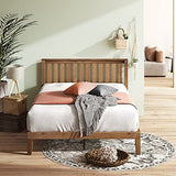 ZINUS 30 cm Alexia Sommier plateforme en bois avec tête de lit | Base solide en bois | Support à lattes en bois | Facile à monter | Rangements sous le lit | 140 x 190 cm | Pin rustique
