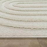 Paco Home Tapis Poils Longs Tapis De Salon Tapis Shaggy Aspect 3D Ethnique Boho Look Vintage Doux, Dimension:80x150 cm, Couleur:Crème 7
