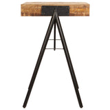 tidyard Table à Écrire Bois | Table de Bureau | Table Informatique Style Industriel en Bois de Manguier Massif 118 x 50 x 75 cm