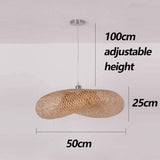Lampe Pendentif Tissage Vintage Lampe Bambou Et Rotin Naturel Tissé Suspendu Creative Nostalgique Réglable E27 Lustre Restaurant Tea Room Chambre Salon Café Bamboo Lampes Suspendues