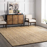nuLOOM Tapis de sol Collection Rigo, en toile de Jute, tissé à la Main, style campagne, 120 x 180 cm