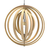 Tomons Lampe de Plafond LED en Bois Plafonnier Lustre du Style Moderne Vintage en Forme de Sphère Bandes de bois Ajustable pour Restaurants, Chambre, Salon, Salle de Bain, Café-bar, Cuisine - PL1004