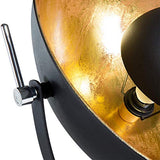 Lampadaire Design Trépied Tendance en Métal Noir et Doré avec Abat-jour Réglable E27 Max 40W pour Éclairage de Chambre ou Salon Industriel Beliani