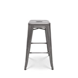 Kosmi - Lot de 4 tabourets de Bar en métal Brut Aspect galvanisé Style Industriel - Hauteur 76 cm