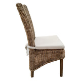 Meubletmoi Lot de 2 Chaises tressées en kubu Naturel de Salle à Manger - Style Osier rotin Exotique Classique Chic - Bora-Bora