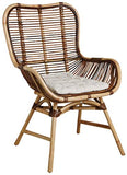 JARDIN DECO Fauteuil en rotin Croco avec Coussin Bontang