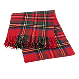 Baroni Home - Plaid en mélange de coton pour canapé, motif écossais rouge, fabriqué en Italie, 130 x 170 cm
