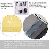 Mingone Fauteuil de Salon Canapé Monoplace Rembourré Lounge Convertible Inclinable Chaise avec Accoudoirs et Dossier Lin Gris Foncé, 1