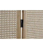 Wadiga Paravent 3 Panneaux Bois et Rotin Cannage