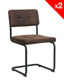 KAYELLES Chaise Design SAFI Lot de 2 (Marron)