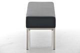 CLP Banc 3 Places LAMEGA 120x40, Rembourrage épais 15 cm, Banquette, châssis en Acier brossé, Similicuir Noir