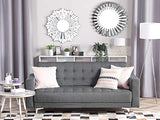 Beliani - Canapé Convertible 3 Places - Aberdeen - Tissu, Gris Clair