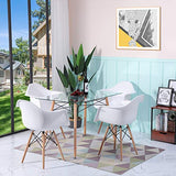 IPOTIUS Table Rectangulaire Salle à Manger en Verre Scandinave 4 à 6 Personnes Table de Cuisine Moderne avec Pieds en Bois et Cadre en Métal,110x70X75cm