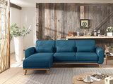 Bestmobilier - Vera - Canapé d'angle réversible Convertible au Style scandinave en Tissu - 256x88x149cm
