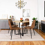 Homy Casa - Lot de 4 chaises - Style vintage et design scandinave - En faux daim - Idéales pour cuisine - Marron