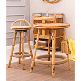 Cuisine Petit déjeuner Bambou Tabouret de Bar, Corde de Chanvre Repose-Pieds avec siège pivotant Tabouret de Bar Hauteur comptoir Tabouret for Cuisine |Café Chaise de Salle à Manger Max Charge 440lb