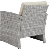 TecTake Salon de Jardin en Résine Tressée 4 Personnes, 1 Canapé, 2 Fauteuils, 1 Table avec Plateau en Verre, Coussins d’Assise et de Dossier Inclus (Gris Clair)