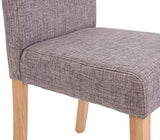 Mendler Lot de 4 chaises de séjour Littau, Tissu Gris, Pieds clairs