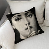Lina Cavalieri Housse de coussin décorative en lin artificiel, œil personnalisé, comprend uniquement une taie d'oreiller (45 x 45 cm) A19