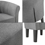 [en.casa] Fauteuil Chaise Siège Tissu Polyester Plastique Gris 70 x 70 x 58 cm