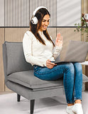 Vesgantti Canapé-Lit Convertible 1 Place, Fauteuil Chauffeuse 1 Place, 6 Positions Pliant, Grand Confort, pour Salon/Bureau/Chambre/Appartement/Petit Espace, Tissu Gris