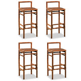 Festnight 5pcs Table Haute de Bar avec 4 Tabouret en Bambou Marron