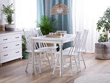 Lot 2 Chaises Blanches en Bois Naturel Design Classique Idéales pour Cuisine ou Salle à Manger au Style Scandinave ou Traditionnel Beliani