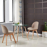 H.J WeDoo Ronde Table en Verre Table de Salle à Manger Scandinave Diamètre 80cm Moderne Style Nordique HxD: 75 x 80 cm en Verre trempé, Transparent