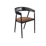 Tabouret Bar Chaise de restaurant en café en fer forgé simple créative café restaurant chaise longue style rétro en bois massif américain (Couleur : B)