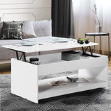 IDMarket - Table Basse Plateau relevable SOA Bois Blanc