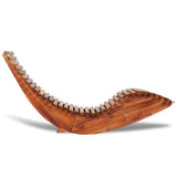 Fesjoy Chaise Longue à Bascule Bois d'acacia Bain de Soleil Inclinable Chaise de Jardin Inclinable Jardin terrasse Piscine Sauna lit de Bronzage Chaise de Plage