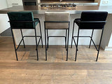 Damiware Lev Tabouret de Bar de qualité supérieure avec Housse en Velours ((Velours Vert Foncé, 75 cm)