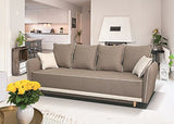 Canapé Convertible 3 Places Tissu Beige Moss