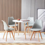 FURNITABLE Table de Salle à Manger Ronde, Table de Cuisine Scandinave pour Salon, Bureau, Cuisine, 4 Personnes, 80 x 80 x 74 Cm, Marbre