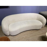 MATHI DESIGN Moon - Canapé 3 Places Tissu bouclé Blanc