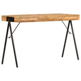 tidyard Table à Écrire Bois | Table de Bureau | Table Informatique Style Industriel en Bois de Manguier Massif 118 x 50 x 75 cm