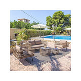 Tousmesmeubles Fauteuil à accoudoirs en Rotin/Acier - MAKIAN - L 83 x l 84 x H 67 - Neuf