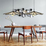 EIOFLVG Art Moderne Pétale Rotin Suspensions Suspendues À La Main Tissé Suspension Suspension Lampe Salon Chambre en Osier Suspension Lampe Réglable Suspension Fil Lustre