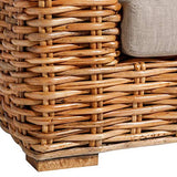 Tousmesmeubles Fauteuil en rotin Marron avec Coussin - SPANSKOR - L 108 x l 90 x H 71 - Neuf