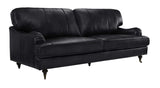 BHDesign Florina - Canapé de Salon - Cuir Classique et Traditionnel - Marron foncé