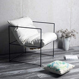 BESTSOON Canapé Chaise Fer Moderne Lounge Chair Arm for Le Salon, Chambre, Club, Bureau Rouge Blanc Salon Chambre Balcon Fauteuil Étude (Color : White, Size : 68x68x73cm)