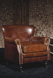 Rosa Splendiani Fauteuil Nelson en Cuir Antique Vintage Style - Brun Fauteuil Club Marron Vintage