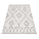 Tapis à Poils Ras, Conception berbère, Tapis Crème, 200 x 290 cm, Tapis de Style bohème, Tapis Salon