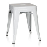 hjh OFFICE 645002 tabouret bistrot VANTAGGIO blanc métallique au look industriel et moderne, empilable