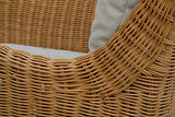 Lot de 2 fauteuils élégants en rotin avec rembourrage - Fauteuil de salon en rotin véritable (miel foncé)