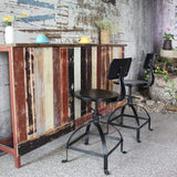 interougehome Lot de 2 chaises de Bar Noire de Style Industriel réglable en Hauteur, Tabouret de Bar en Bois - iKayaa