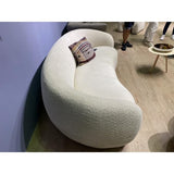 MATHI DESIGN Moon - Canapé 3 Places Tissu bouclé Blanc