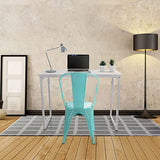 hjh OFFICE 645050 Chaise bistrot VANTAGGIO Comfort Métal Bleu Ciel, Chaise au Style Industriel, empilable