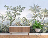A-Gavvzq Papier Peint Panoramique jungle Soie, 350 x 250 cm Tropical Rainforest Coconut Tree Poster Geant Mural Personnalisé 3D pour Salon Chambre Décoration Murale